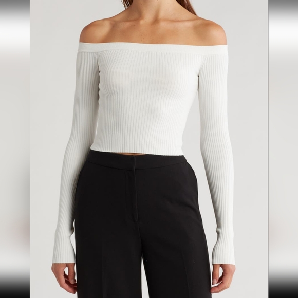 Alice + Olivia Sweaters - Alice + Olivia Jeanne off the shoulder
